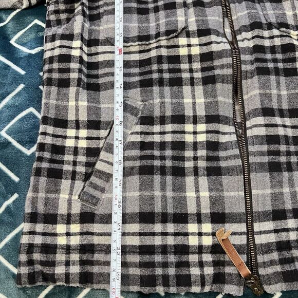 LL Bean Signature Size Medium Plaid Chamois Flannel Shirt Jacket Full Zip Soft - Picture 12 of 12